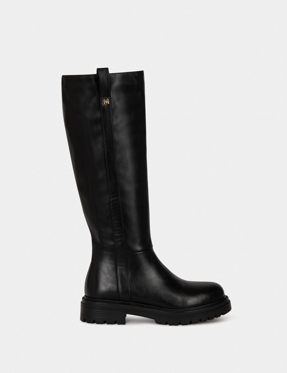Bottes plates crant&eacute;es noir femme