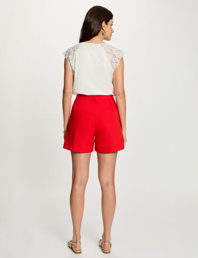 Top sans manches dentelle blanc femme