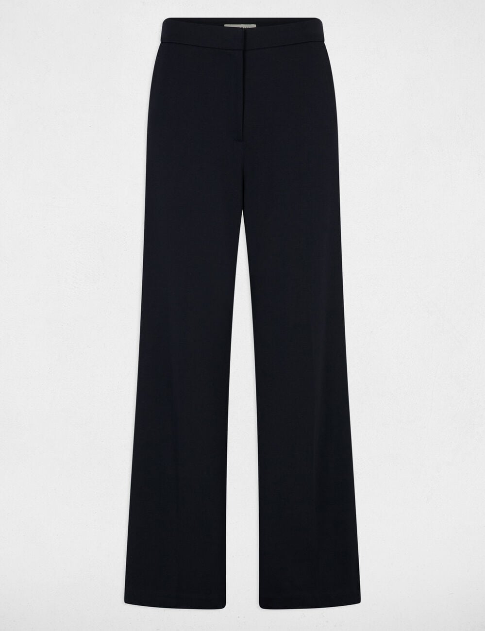 Pantalon large bandes c&ocirc;t&eacute;s bleu marine femme