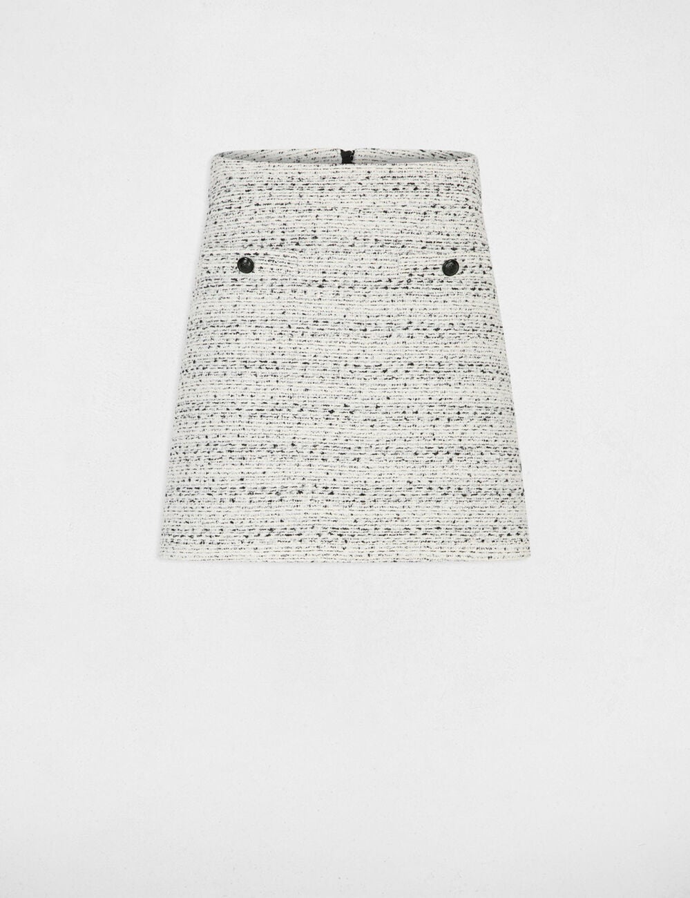 Jupe courte tweed ivoire femme