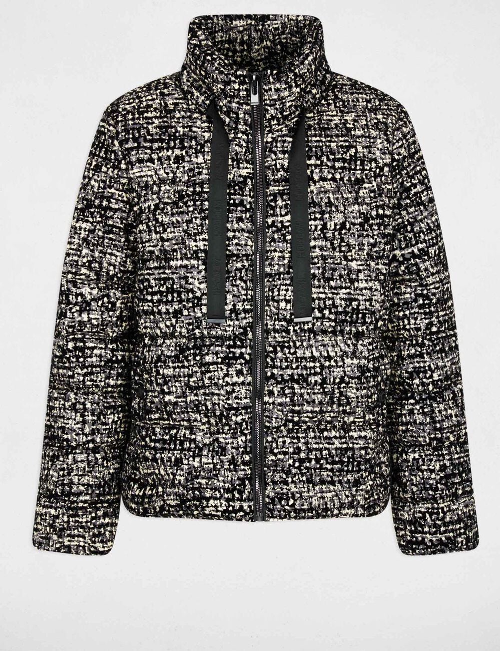 Doudoune tweed col montant multicolore femme
