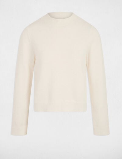 Pull col montant ajust&eacute; ivoire femme