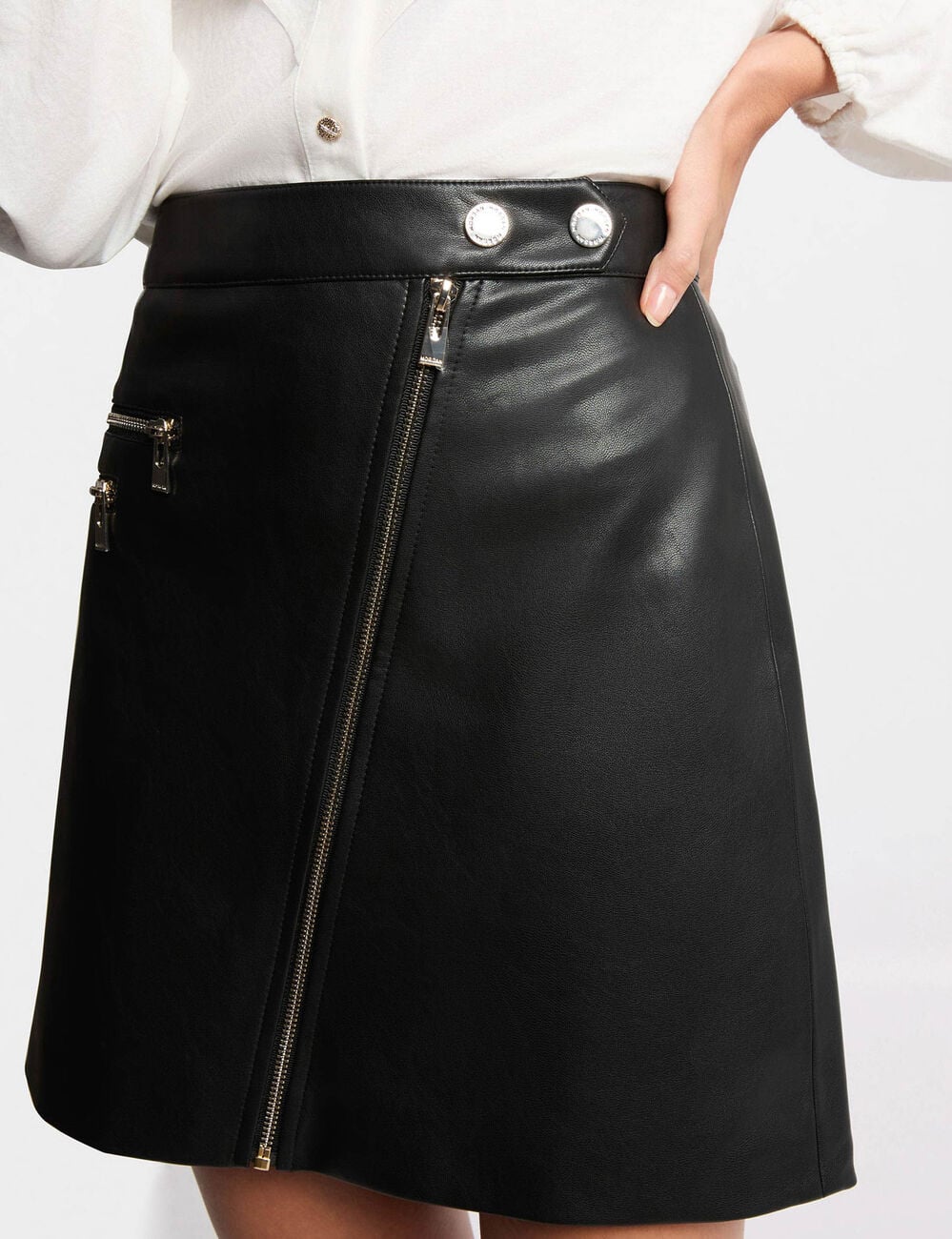 Jupe courte ajust&eacute;e noir femme