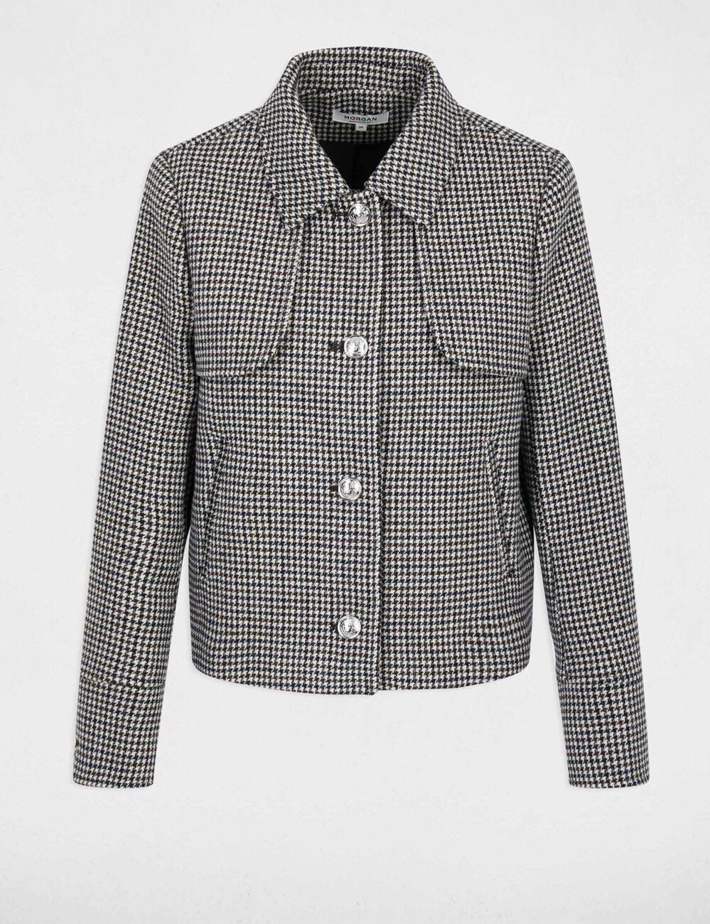 Veste courte col tailleur multicolore femme