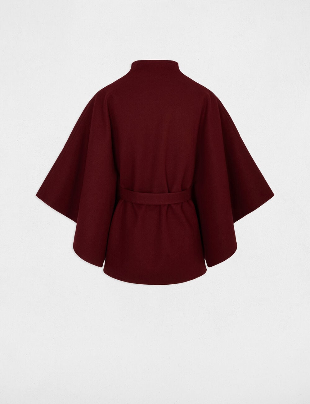 Cape ceintur&eacute;e bordeaux femme