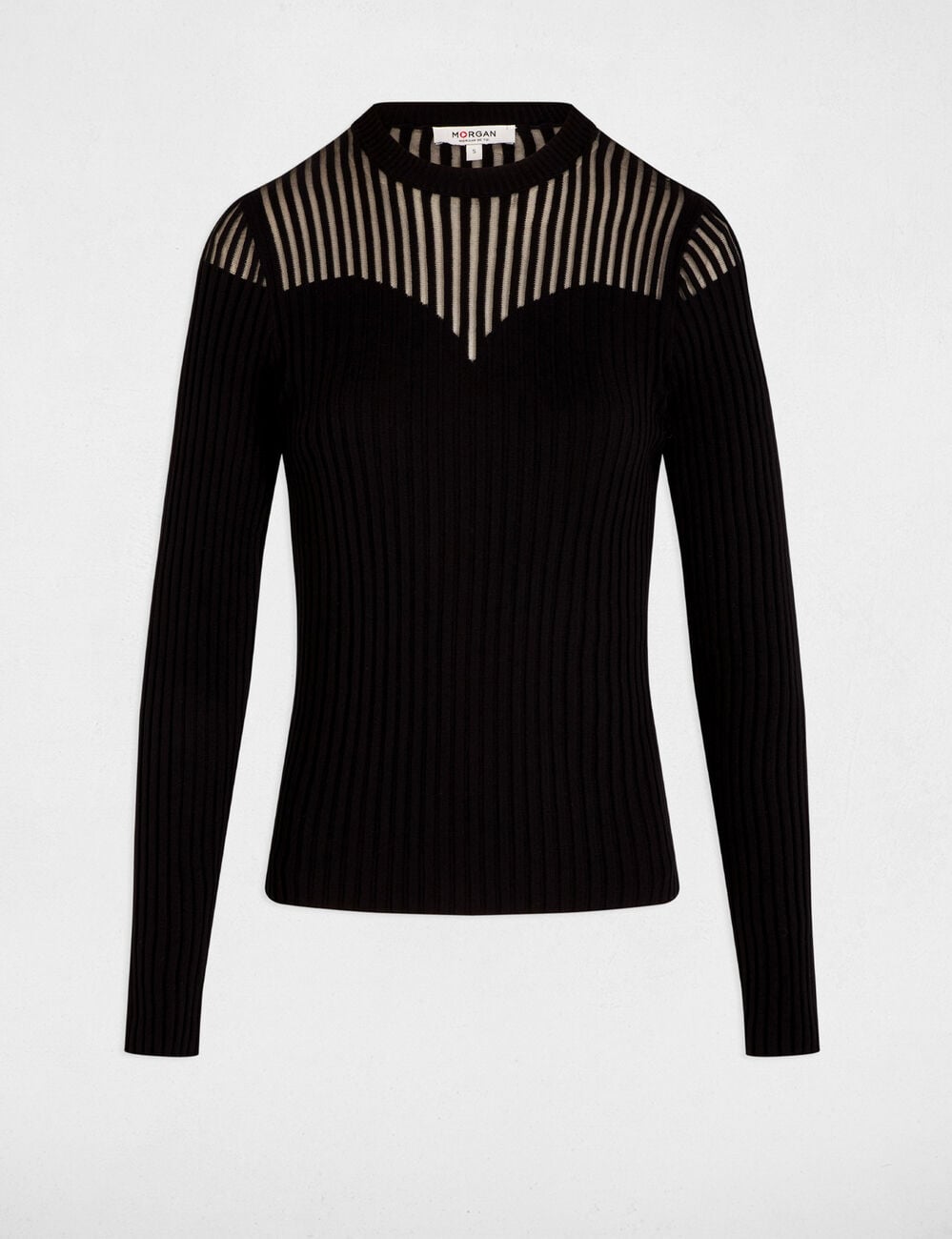 Pull manches longues noir femme
