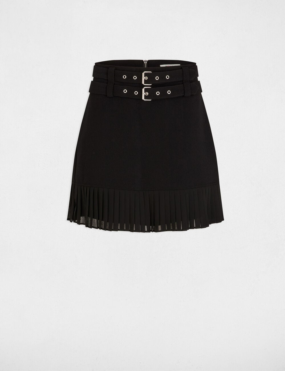 Jupe courte pliss&eacute;e noir femme