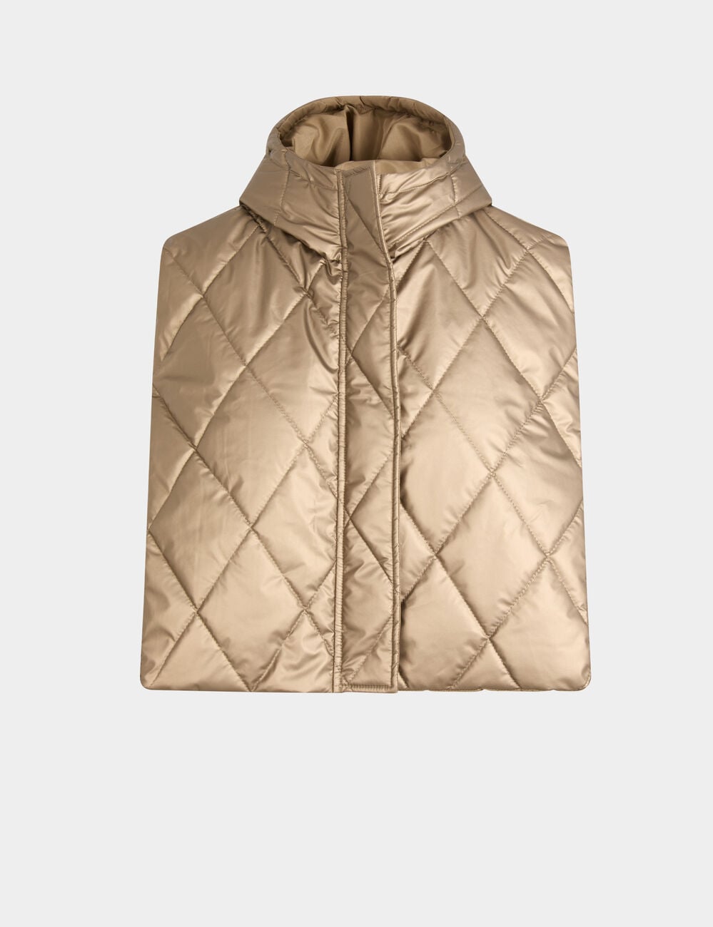 Poncho col matelass&eacute; couleur cuivre femme