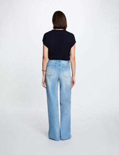 Pull sans manches bleu marine femme