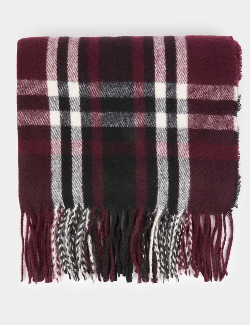 &Eacute;charpe tartan prune femme
