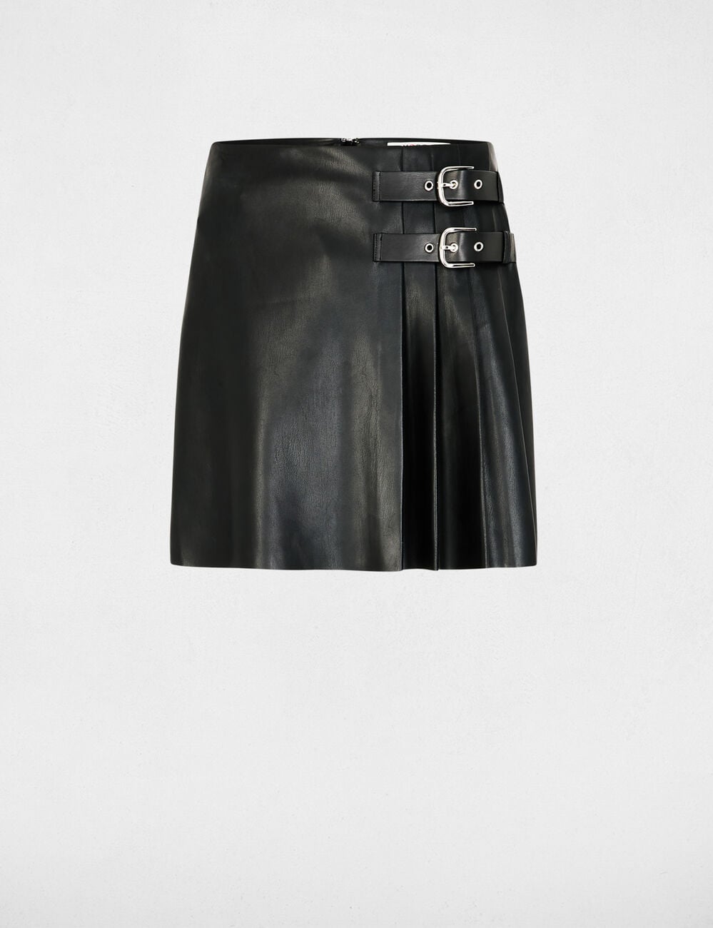 Jupe courte simili cuir noir femme