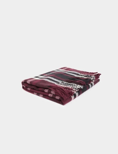 &Eacute;charpe tartan prune femme