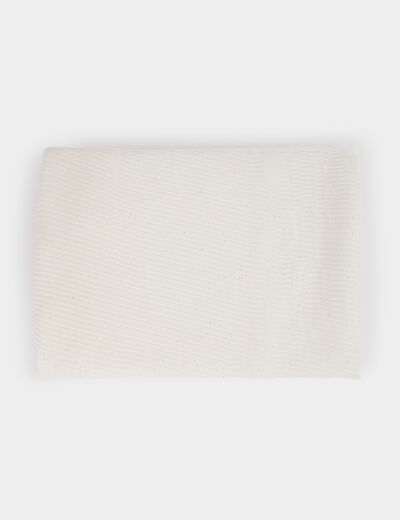 Foulard pliss&eacute; &agrave; strass blanc femme