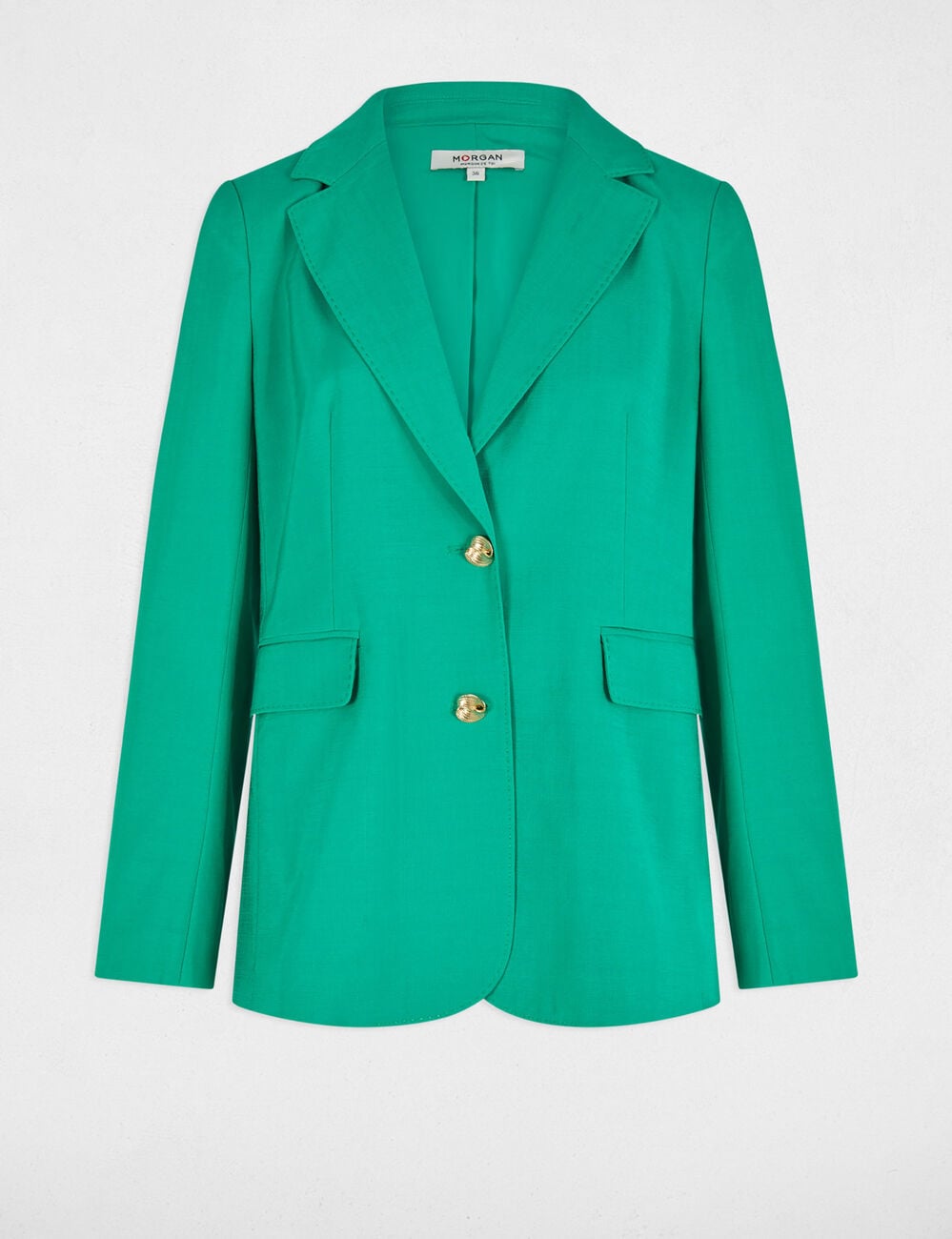Blazer fluide vert &eacute;meraude femme
