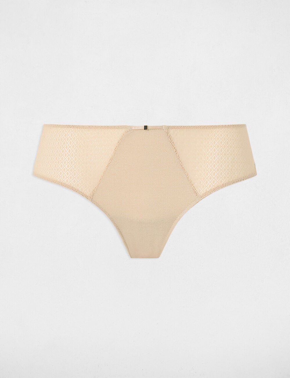 Shorty dentelle beige femme
