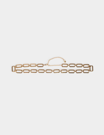 Ceinture cha&icirc;ne jaune or femme