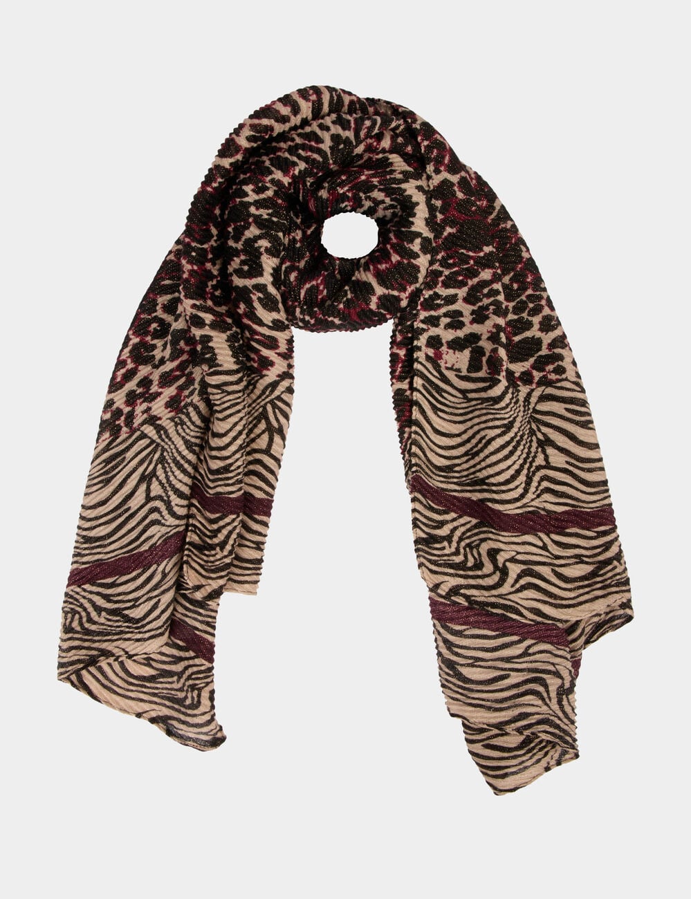 Foulard pliss&eacute; multicolore femme