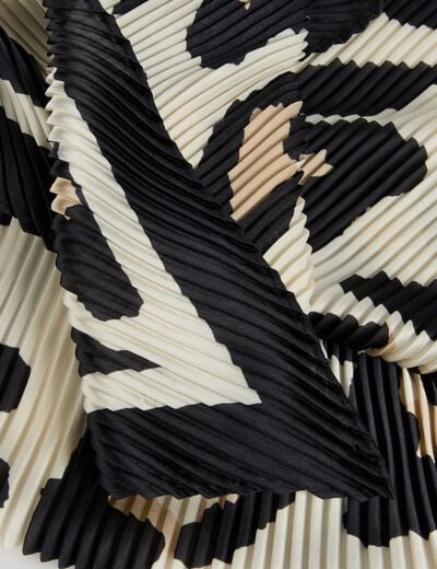 Foulard pliss&eacute; satin&eacute; multicolore femme