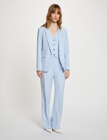 Veste ajust&eacute;e rayures bleu ciel femme