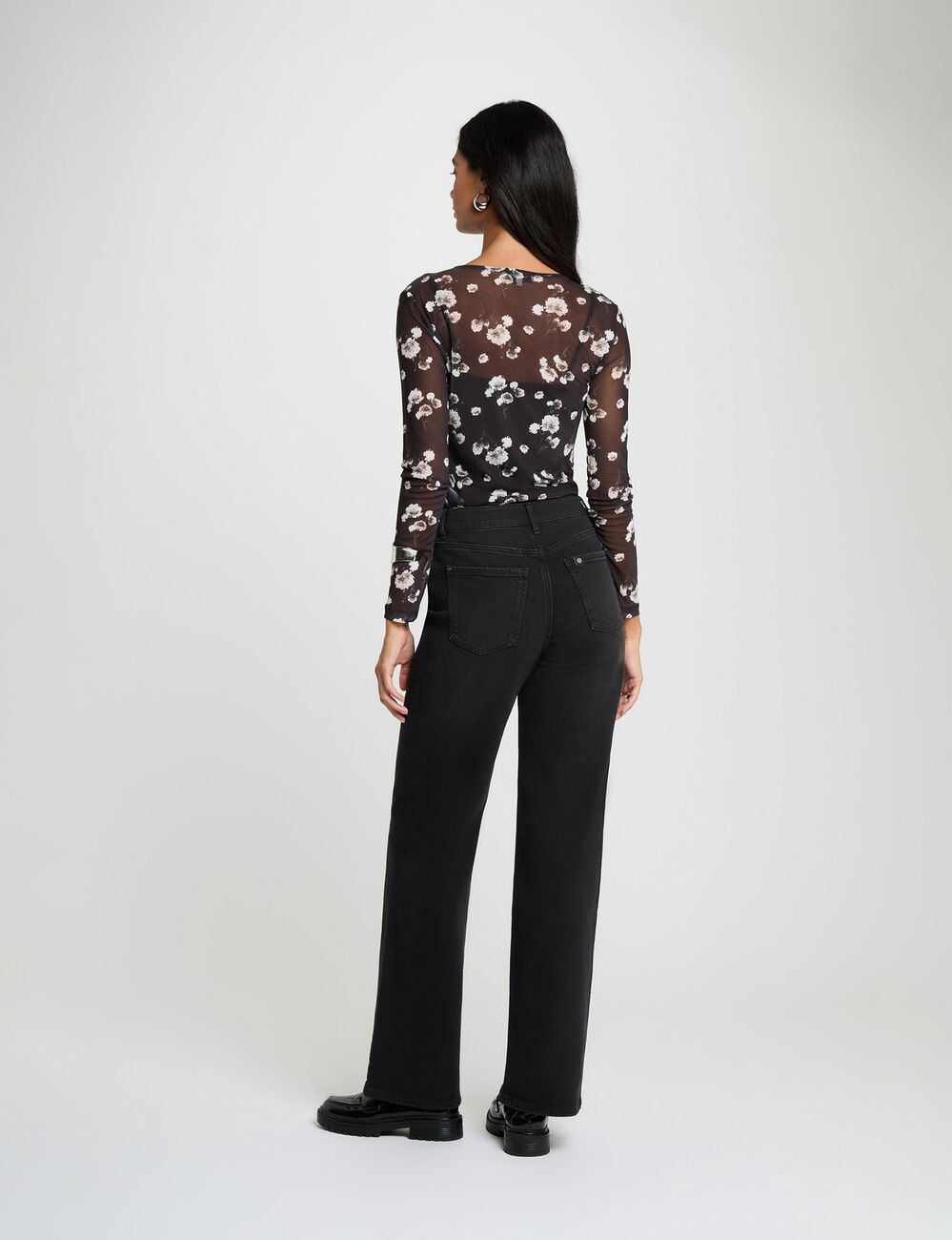 T-shirt r&eacute;sille manches longues multicolore femme