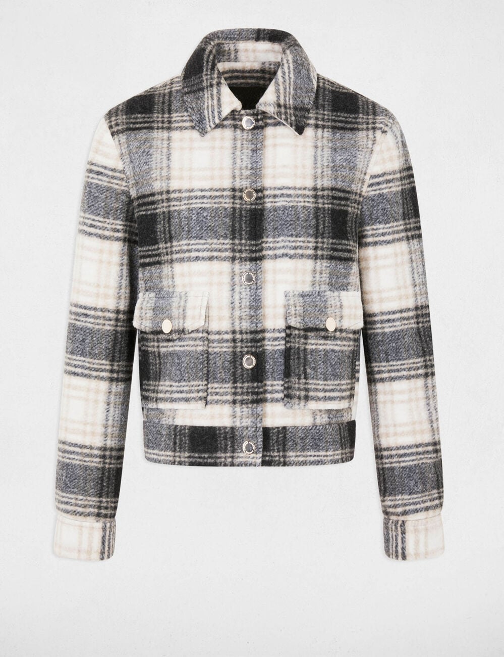 Blouson droit &agrave; carreaux multicolore femme