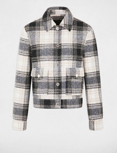 Blouson droit &agrave; carreaux multicolore femme
