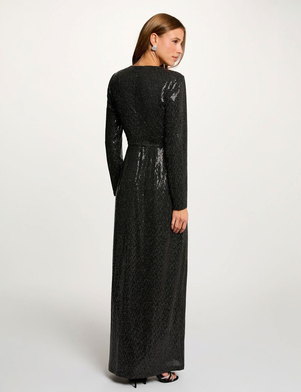 Robe longue manches longues noir femme