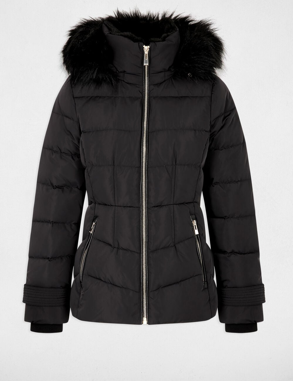 Doudoune courte ajust&eacute;e noir femme