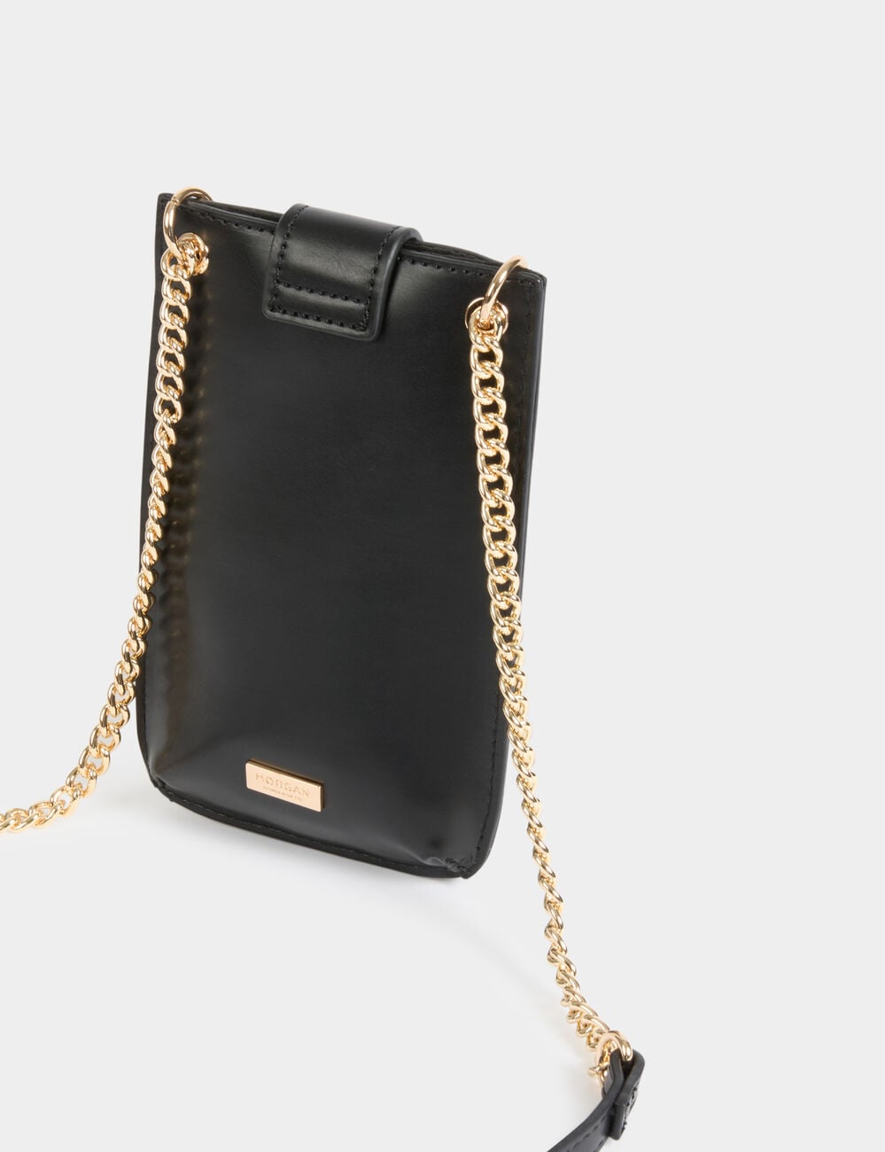 Pochette t&eacute;l&eacute;phone &agrave; clous noir femme