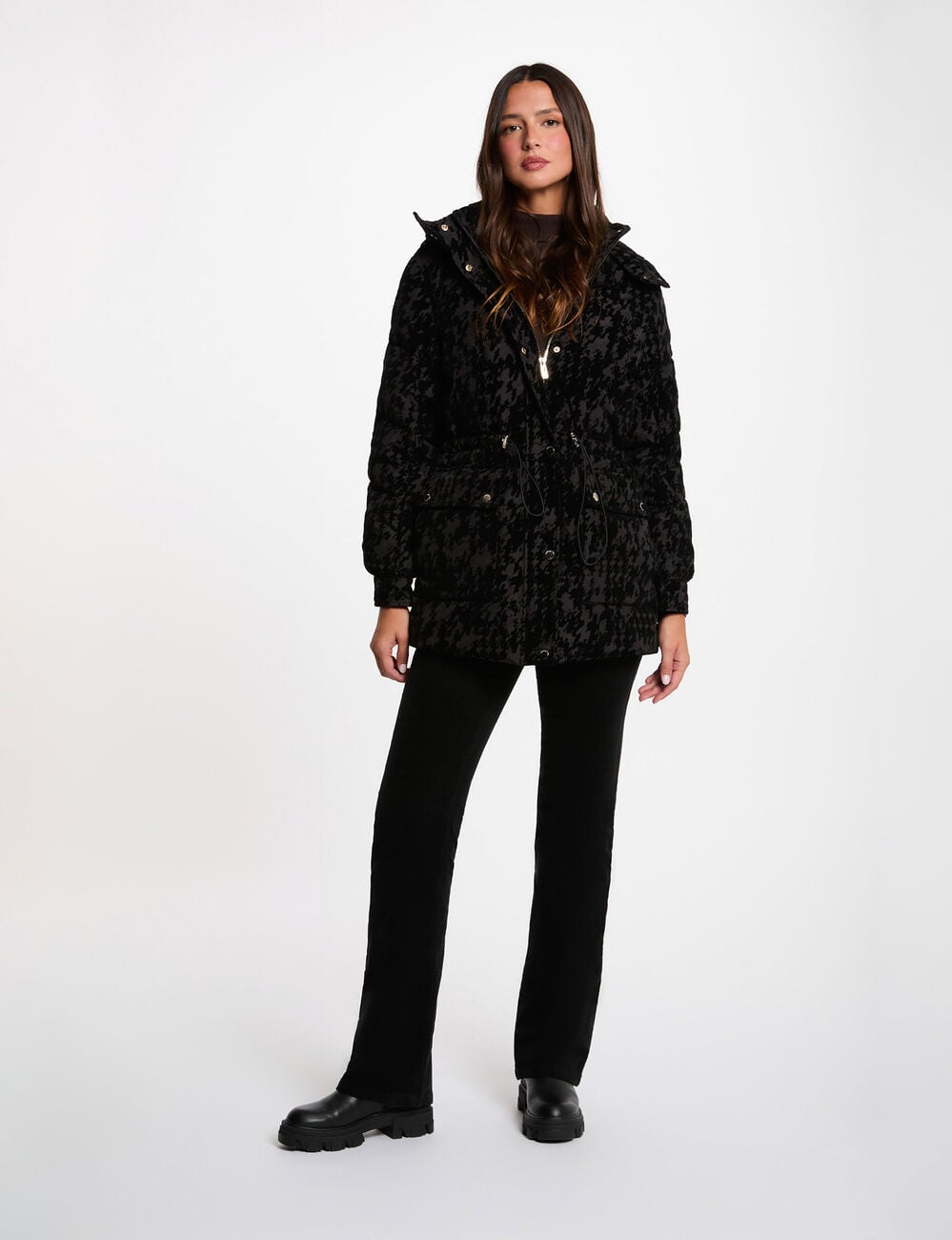 Doudoune velours noir femme