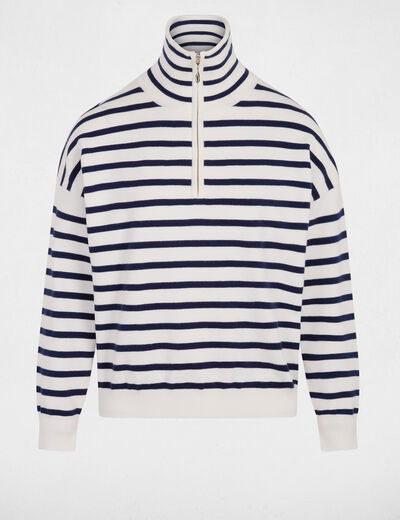 Pull col camionneur blanc femme