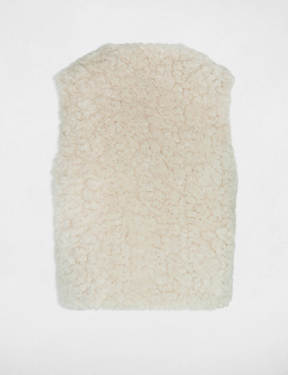 Gilet fausse fourrure ivoire femme