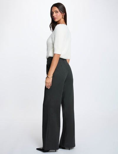 Pull manches courtes ivoire femme