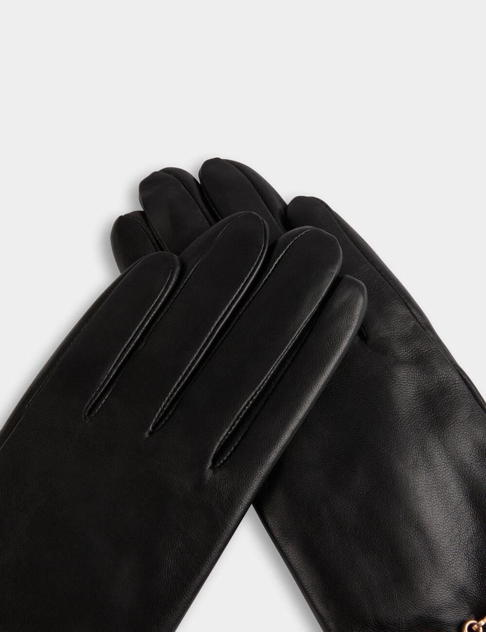 Gants similicuir noir femme