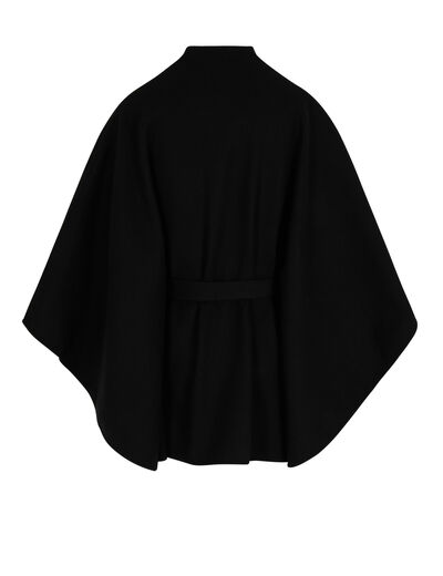 Cape ceintur&eacute;e noir femme