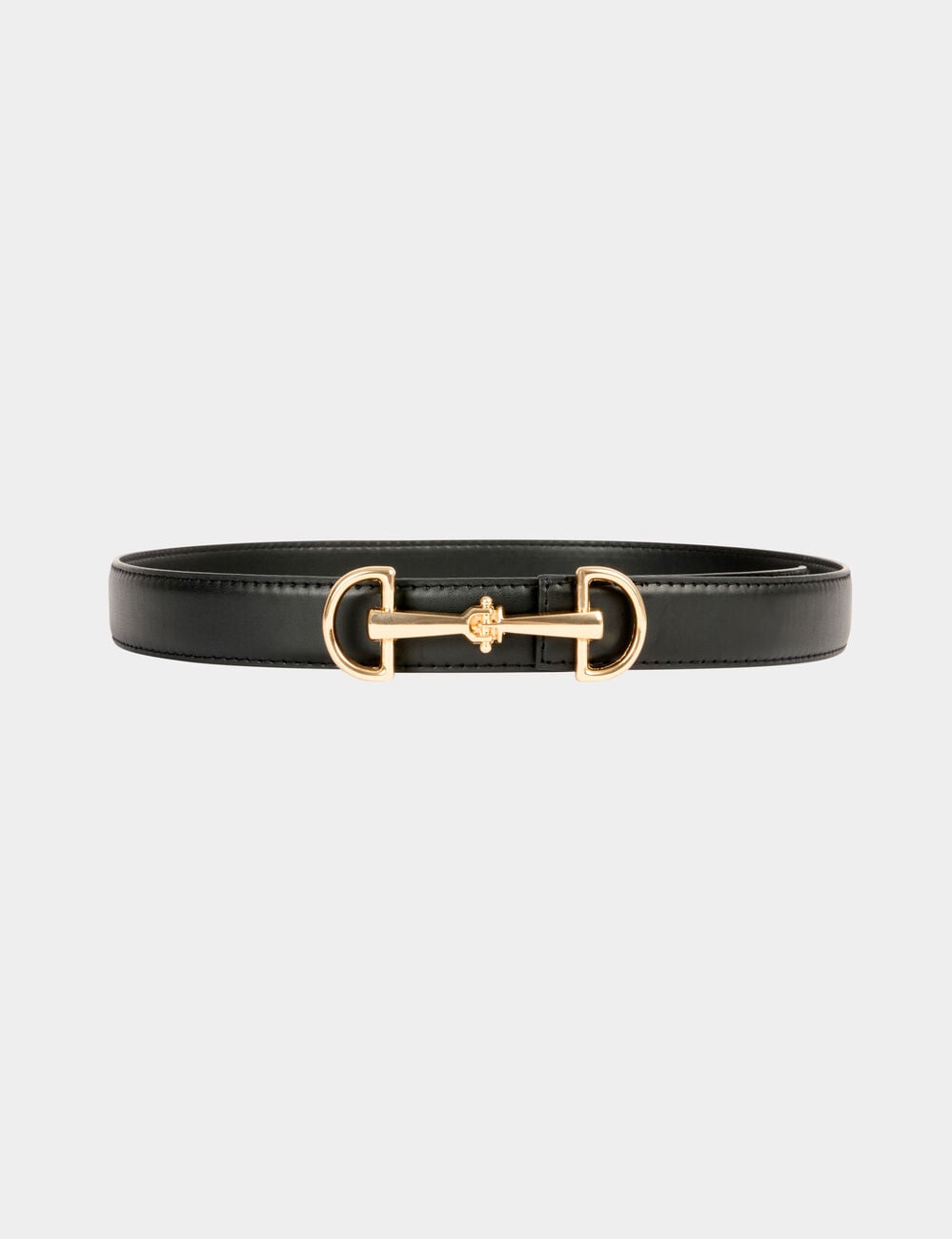Ceinture fine similicuir noir femme