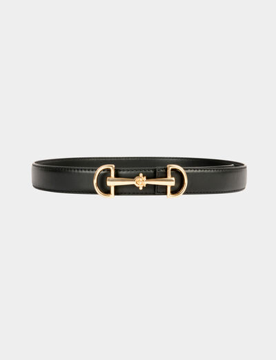 Ceinture fine similicuir noir femme