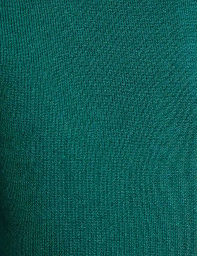 Pull col teddy vert femme