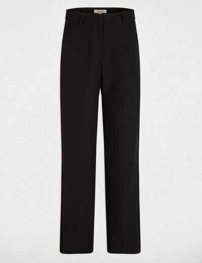 Pantalon droit &agrave; pinces noir femme