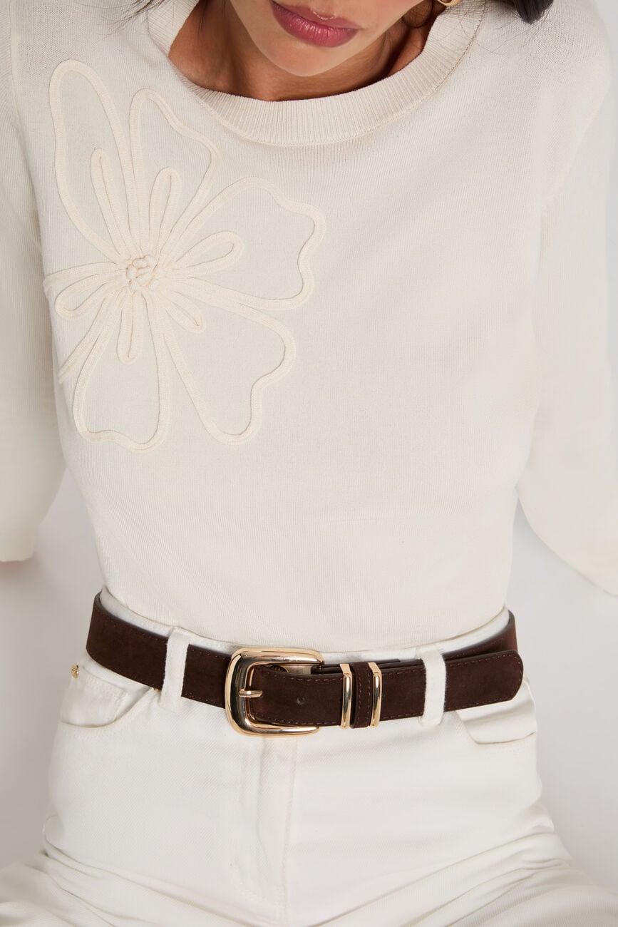 Ceinture fine similicuir marron fonc&eacute; femme