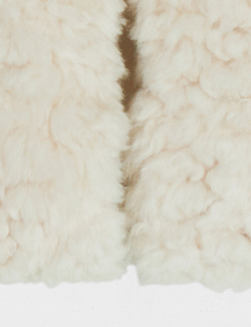 Gilet fausse fourrure ivoire femme