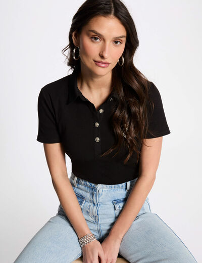 T-shirt manches courtes noir femme
