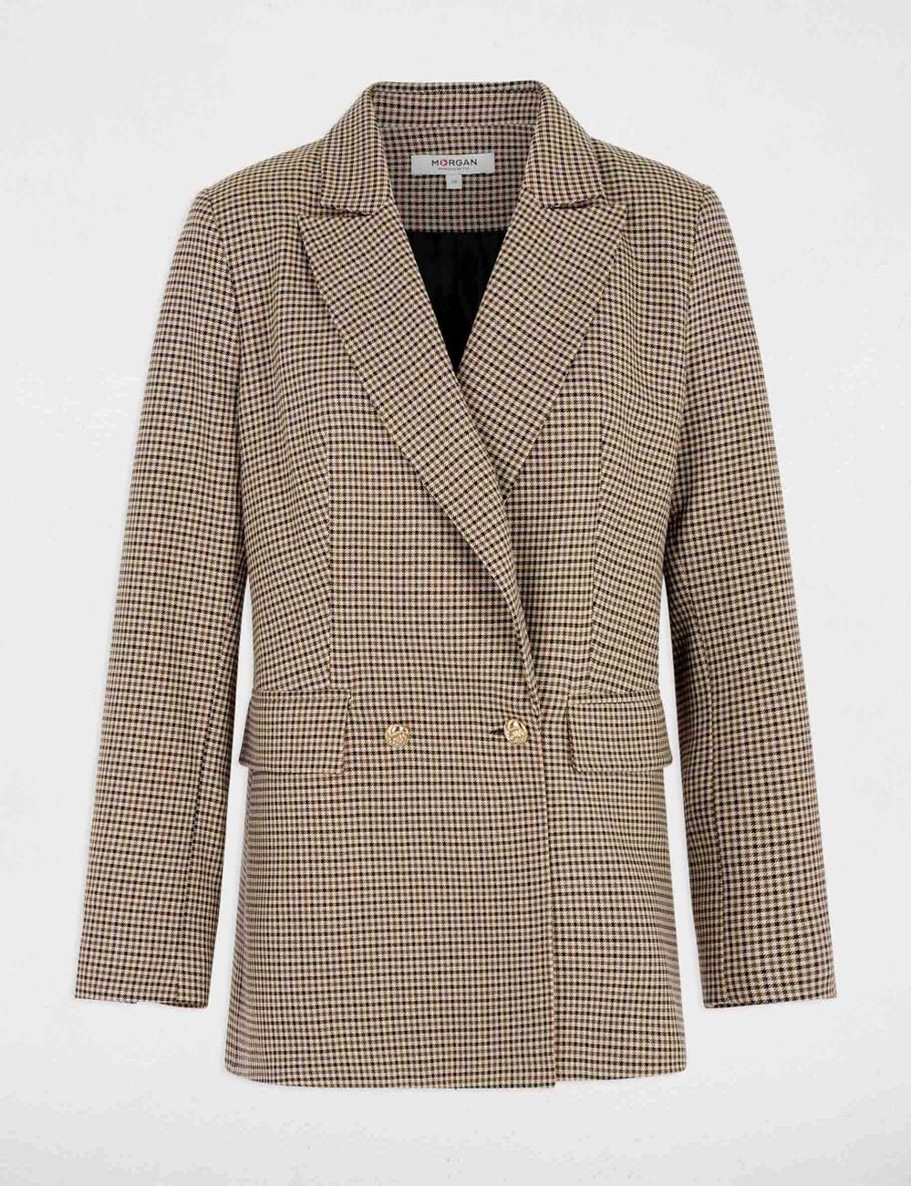 Blazer droit col tailleur marron femme