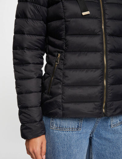 Doudoune &agrave; capuche noir femme