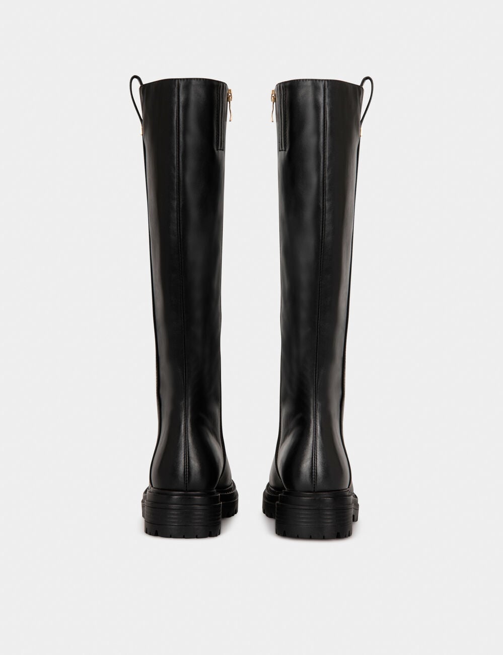 Bottes plates crant&eacute;es noir femme
