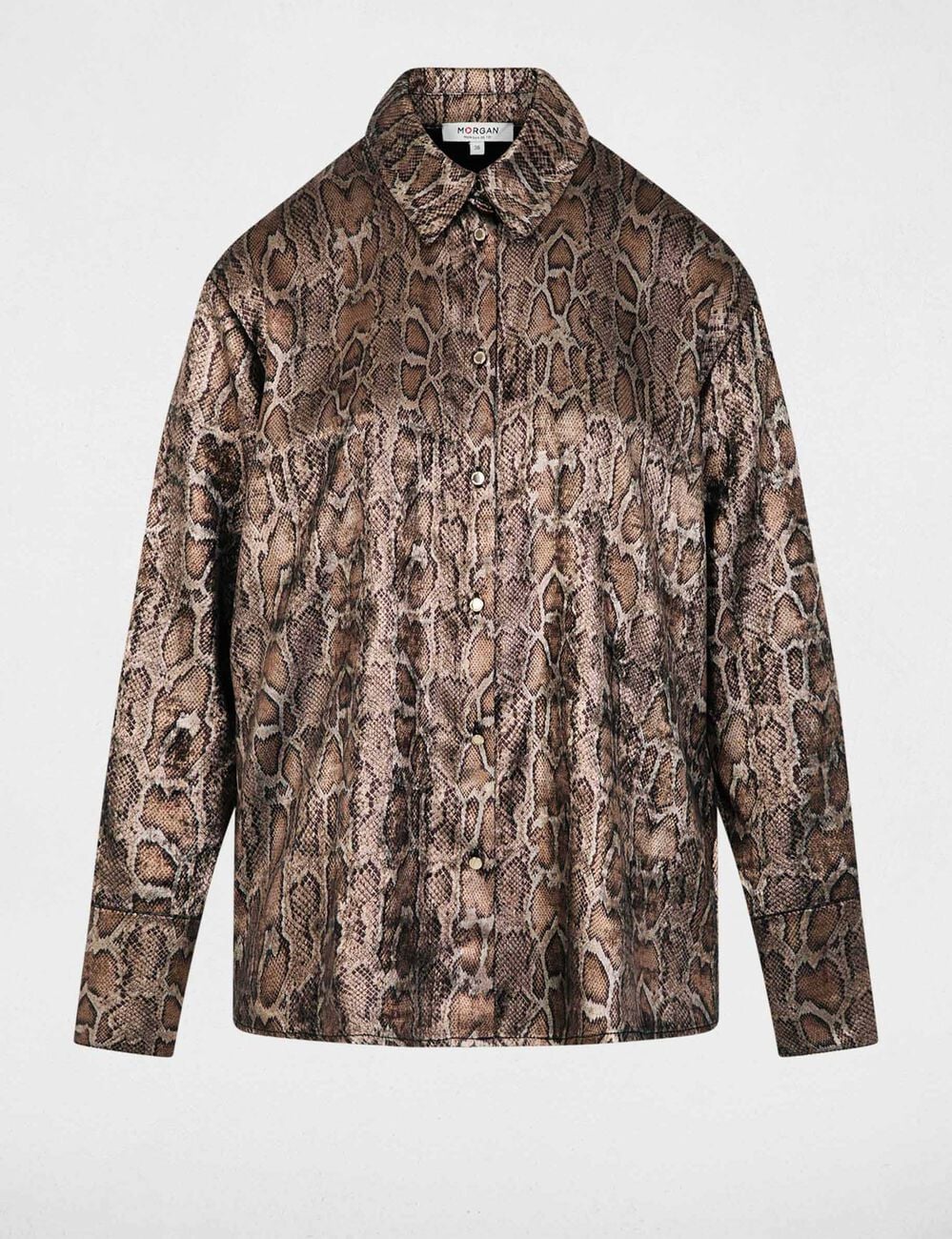 Chemise satin&eacute;e python multicolore femme