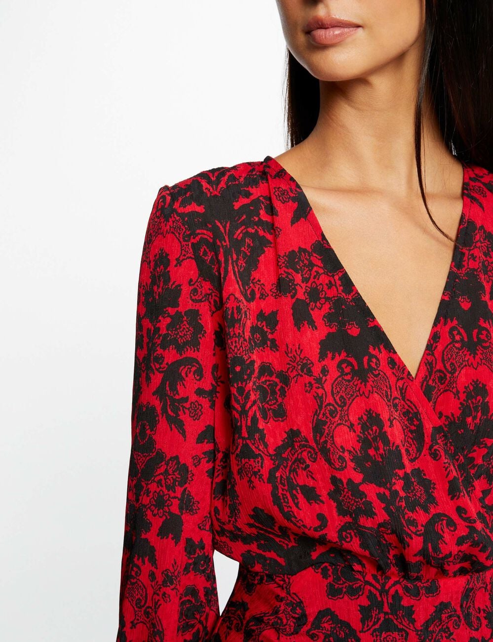Robe longue cintr&eacute;e imprim&eacute; cachemire multico femme
