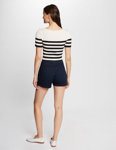 Short ajust&eacute; en jean denim brut femme