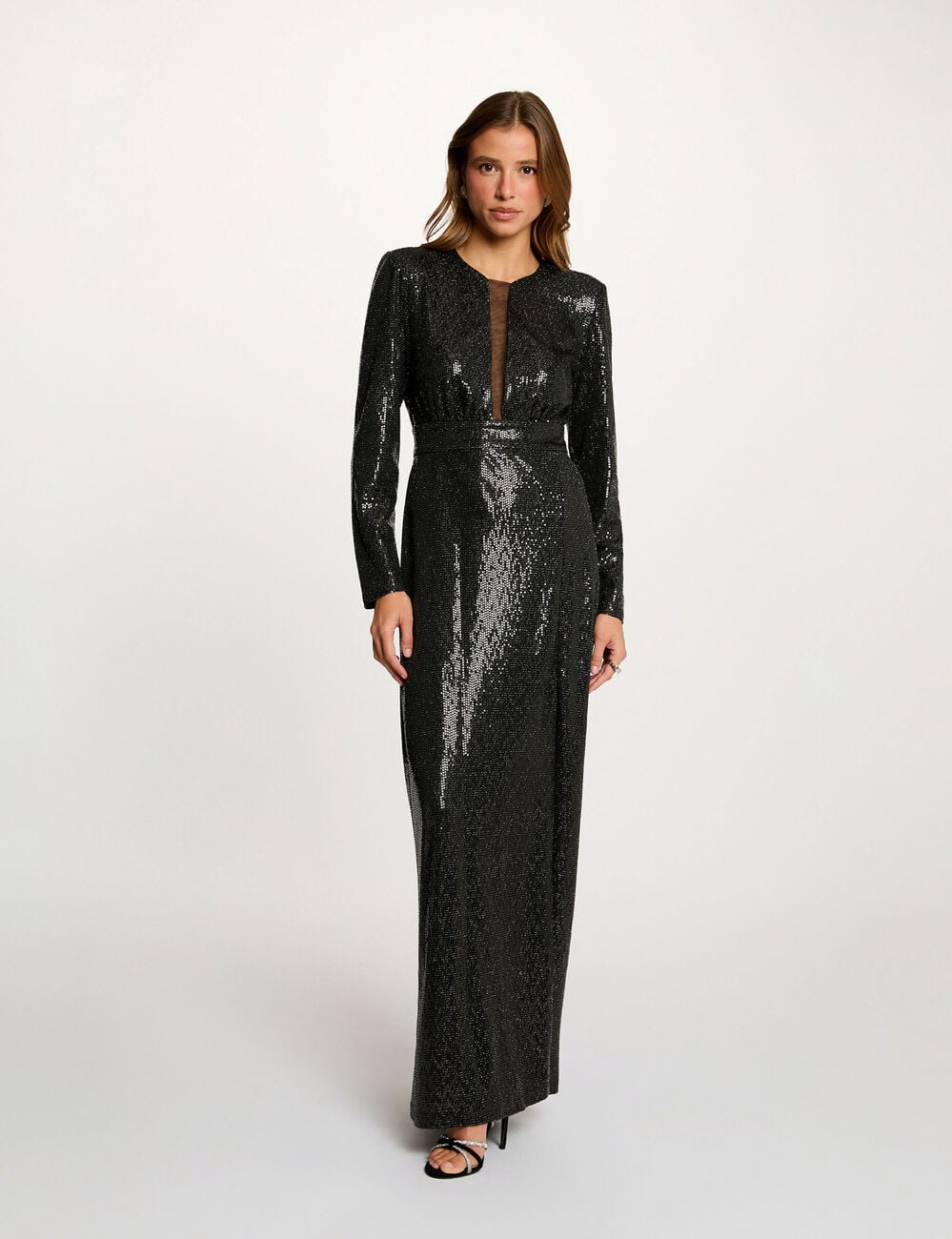 Robe longue manches longues noir femme