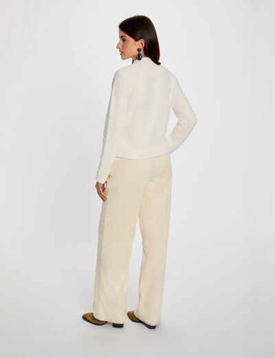Pull col montant ajust&eacute; ivoire femme